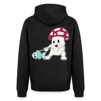 Pêche aux poissons pêcheurs aux champignons - Veste à capuche bio Premium Unisexe - noir - Dos - Nico (187cm)