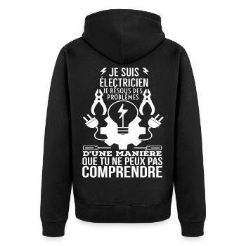 Électricien: Problèmes Incompris - Veste à capuche bio Premium Unisexe - noir - Dos - Nico (187cm)