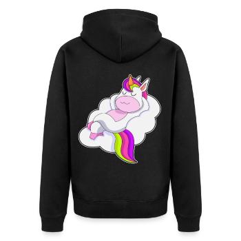 Unicorn Clouds - Unisex Premium Organic Zip Hoodie - black - Back - Nico (187cm)