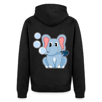 Éléphant mignon - Veste à capuche bio Premium Unisexe - noir - Dos - Nico (187cm)