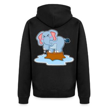 Elephant Water - Unisex Premium Organic Zip Hoodie - black - Back - Nico (187cm)
