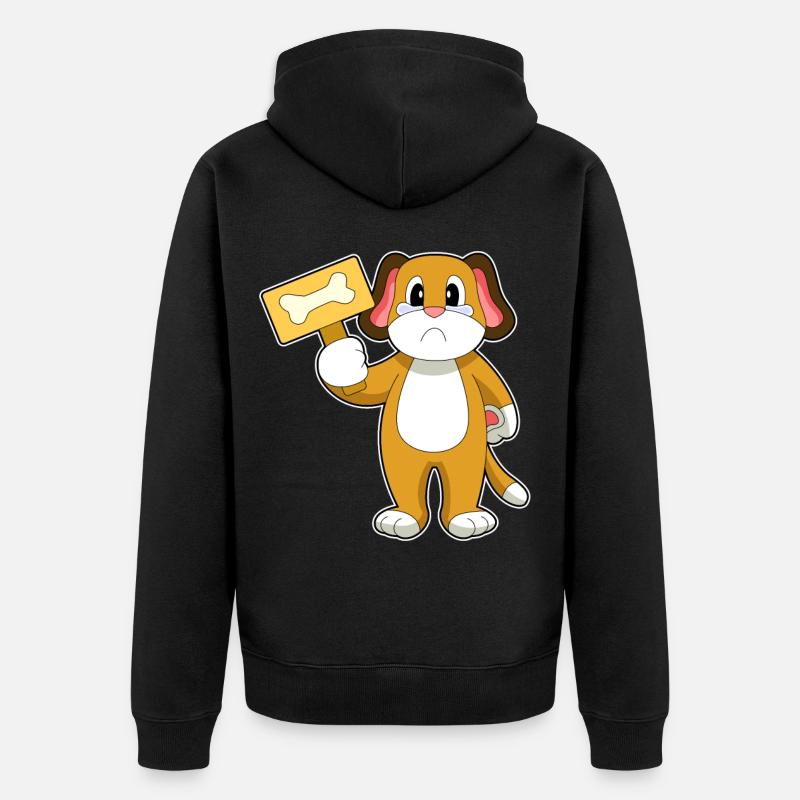 Os de chien - Veste à capuche bio Premium Unisexe - noir
