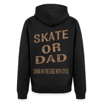 Skater Dad Idée cadeau unique pour papa - Veste à capuche bio Premium Unisexe - noir - Dos - Nico (187cm)