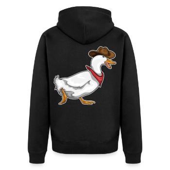 Canard Cowboy Chapeau de cowboy - Veste à capuche bio Premium Unisexe - noir - Dos - Nico (187cm)