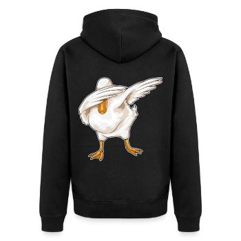 Duck Hip Hop Dance - Unisex Premium Organic Zip Hoodie - black - Back - Nico (187cm)
