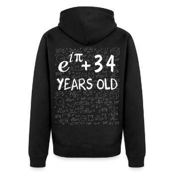 33rd birthday 33 years old Euler Identity gift - Unisex Premium Organic Zip Hoodie - black - Back - Nico (187cm)