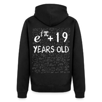 18e anniversaire 18 ans Euler Identité cadeau math - Veste à capuche bio Premium Unisexe - noir - Dos - Nico (187cm)