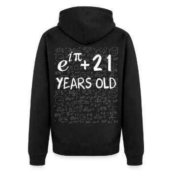 20. Geburtstag 20 Jahre Euler Identity - Unisex Premium Bio Zip Hoodie - Schwarz - Hinten - Nico (187cm)