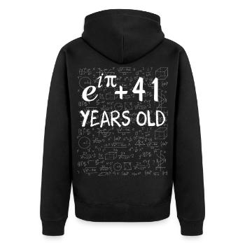 40th birthday 40 years Euler Identity math gift - Unisex Premium Organic Zip Hoodie - black - Back - Nico (187cm)