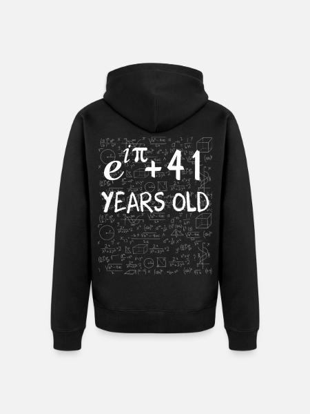 40th birthday 40 years Euler Identity math gift - Unisex Premium Organic Zip Hoodie - black