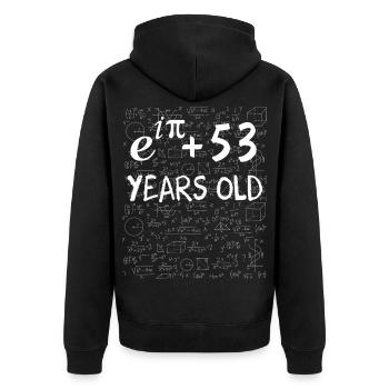 52. Geburtstag 52 Jahre Euler - Unisex Premium Bio Zip Hoodie - Schwarz - Hinten - Nico (187cm)