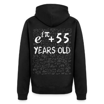 54th Birthday 54 Years Euler Identity Math Gift - Unisex Premium Organic Zip Hoodie - black - Back - Nico (187cm)