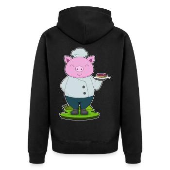 Cuisson du porc Cuisson de la viande - Veste à capuche bio Premium Unisexe - noir - Dos - Nico (187cm)