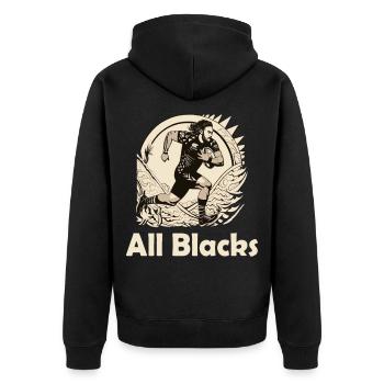 Cadeau de rugby, conception des joueurs et des fans - Veste à capuche bio Premium Unisexe - noir - Dos - Nico (187cm)