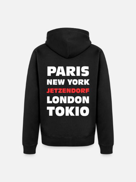 Jetzendorf Bavaria funny - Unisex Premium Organic Zip Hoodie - black