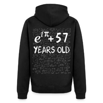 56th Birthday 56 Years Euler Identity Math Gift - Unisex Premium Organic Zip Hoodie - black - Back - Nico (187cm)