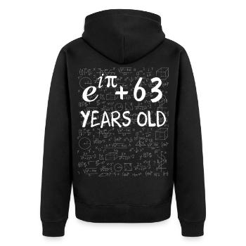 62. Geburtstag 62 Jahre Euler - Unisex Premium Bio Zip Hoodie - Schwarz - Hinten - Nico (187cm)