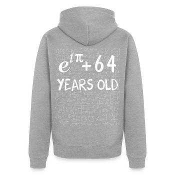 63. Geburtstag 63 Jahre Euler - Unisex Premium Bio Zip Hoodie - Grau meliert - Hinten - Nico (187cm)