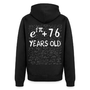 75th birthday 75 years Euler Identity math gift - Unisex Premium Organic Zip Hoodie - black - Back - Nico (187cm)