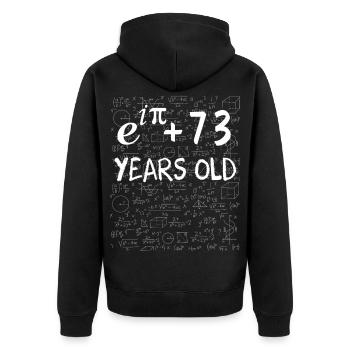72nd Birthday 72 Years Euler Identity Math Gift - Unisex Premium Organic Zip Hoodie - black - Back - Nico (187cm)