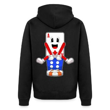Poker Poker Jetons Cartes de poker - Veste à capuche bio Premium Unisexe - noir - Dos - Nico (187cm)