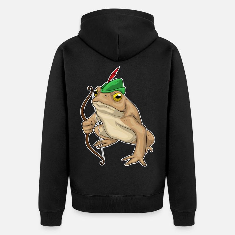 Arc de grenouille Archer - Veste à capuche bio Premium Unisexe - noir