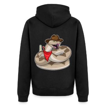 Chapeau de cowboy serpent - Veste à capuche bio Premium Unisexe - noir - Dos - Nico (187cm)