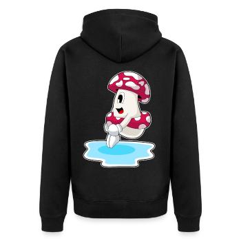 Saut d’eau à la nage aux champignons Été - Veste à capuche bio Premium Unisexe - noir - Dos - Nico (187cm)