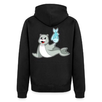 Poisson phoque - Veste à capuche bio Premium Unisexe - noir - Dos - Nico (187cm)