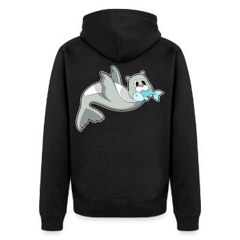 Poisson phoque - Veste à capuche bio Premium Unisexe - noir - Dos - Nico (187cm)