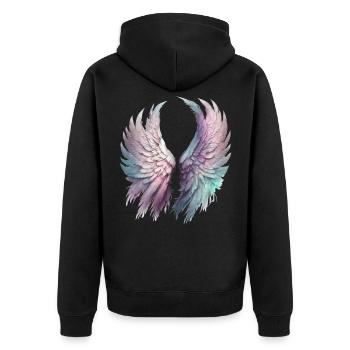 Ethereal Pastel Wings - Unisex Premium Organic Zip Hoodie - black - Back - Nico (187cm)