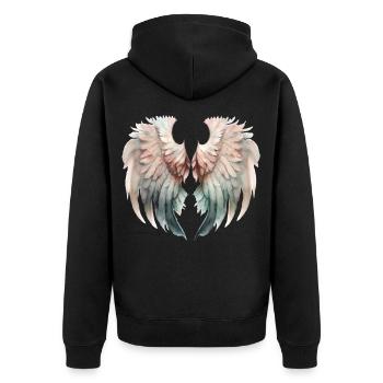 Ailes Pastel Envolée Douce - Veste à capuche bio Premium Unisexe - noir - Dos - Nico (187cm)