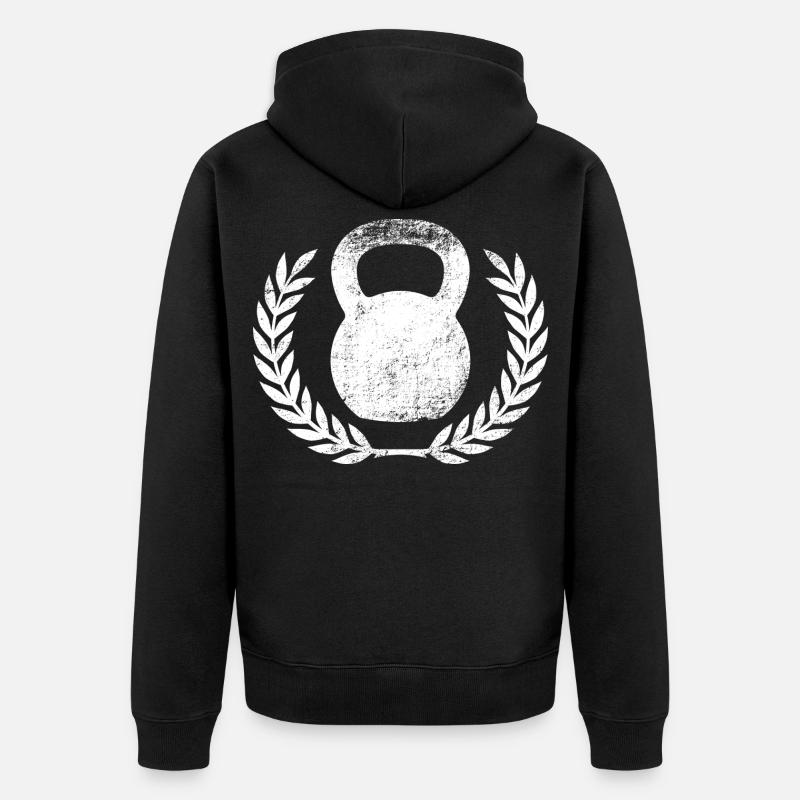 Kettlebell - Unisex Premium Bio Zip Hoodie - Schwarz
