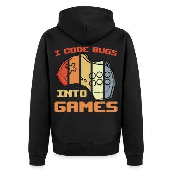 Blague de programmeur de jeu - Veste à capuche bio Premium Unisexe - noir - Dos - Nico (187cm)