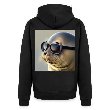 Scellé avec des lunettes de soleil - Veste à capuche bio Premium Unisexe - noir - Dos - Nico (187cm)
