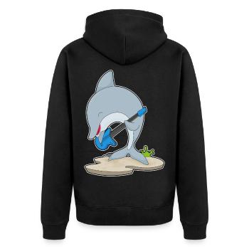 Dolphin Musicien Guitare Musique - Veste à capuche bio Premium Unisexe - noir - Dos - Nico (187cm)