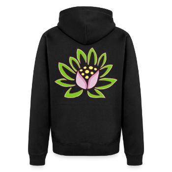 Lotus et nature - Veste à capuche bio Premium Unisexe - noir - Dos - Nico (187cm)