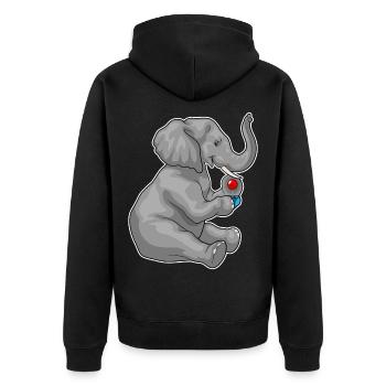 Elephant Gamer Controller - Unisex Premium Organic Zip Hoodie - black - Back - Nico (187cm)