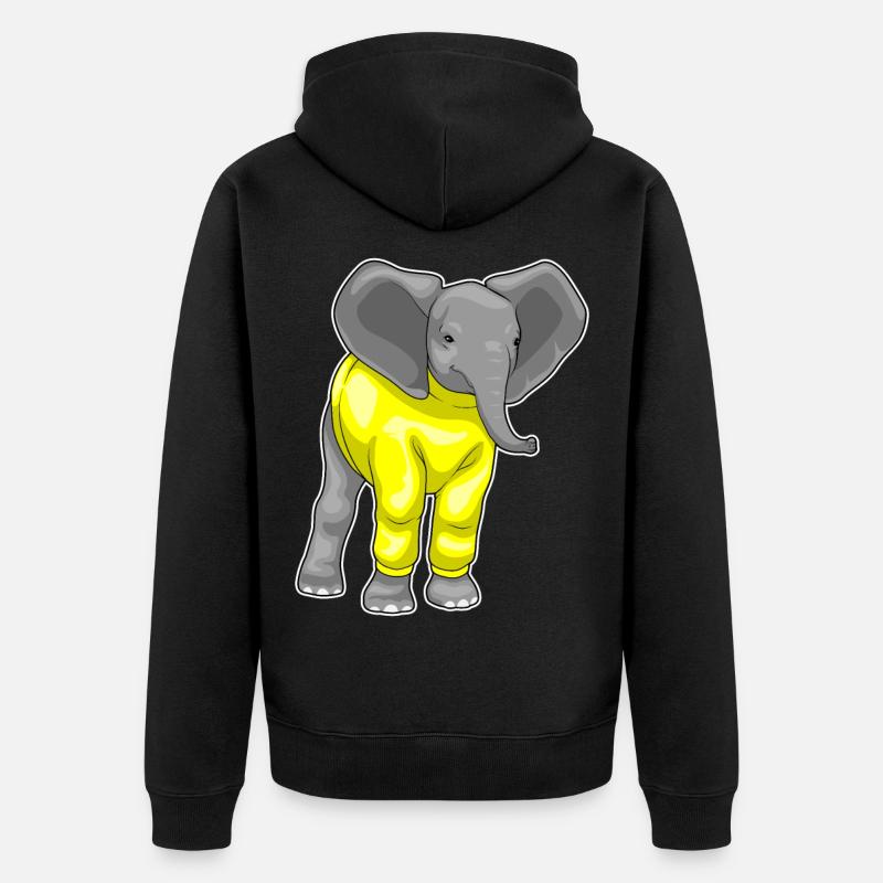 Éléphant d’hiver - Veste à capuche bio Premium Unisexe - noir