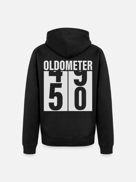 50th birthday Oldometer - Unisex Premium Organic Zip Hoodie - black