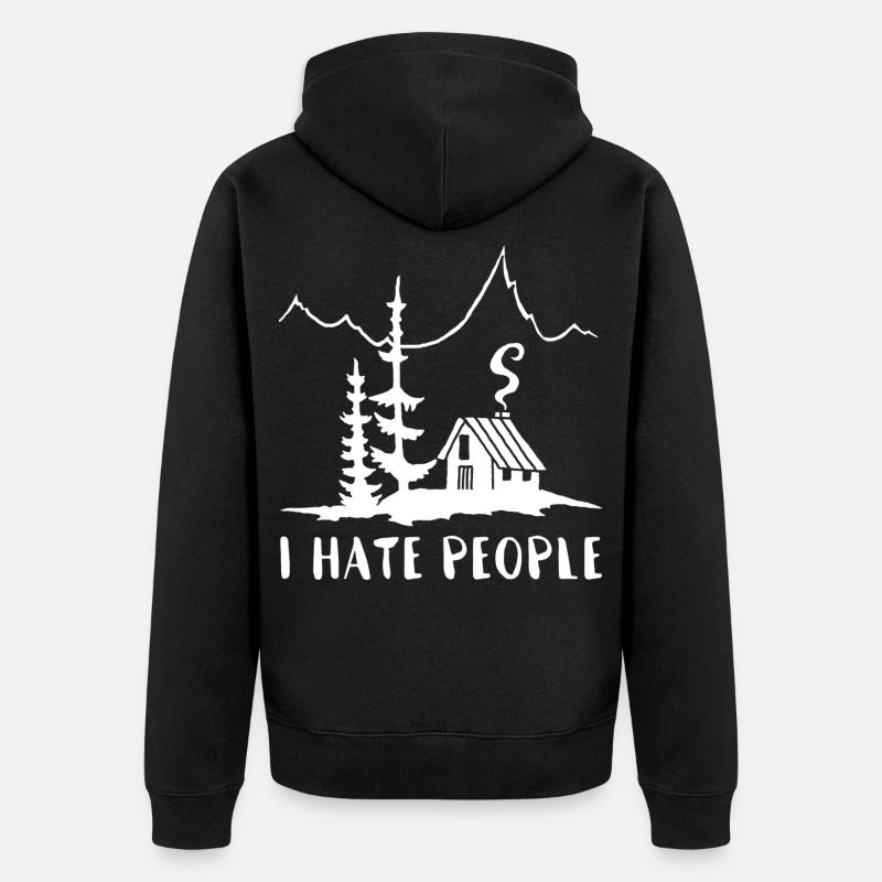 Solitaire (blanc) - Veste à capuche bio Premium Unisexe - noir