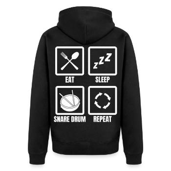 Drummer Schedule - Unisex Premium Organic Zip Hoodie - black - Back - Nico (187cm)