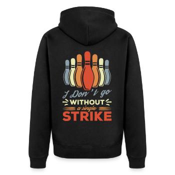 Spruch Bowlingspieler - Unisex Premium Bio Zip Hoodie - Schwarz - Hinten - Nico (187cm)