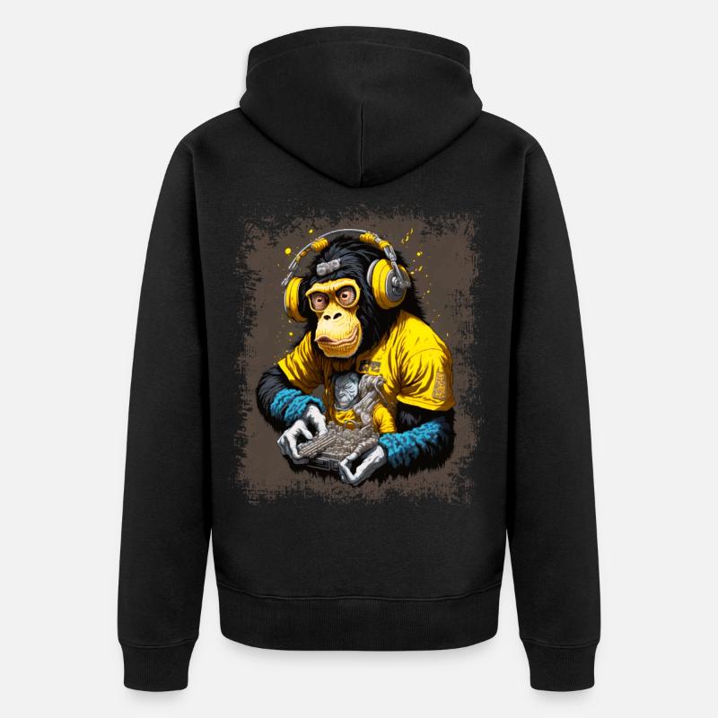 DJ Affe - Unisex Premium Bio Zip Hoodie - Schwarz
