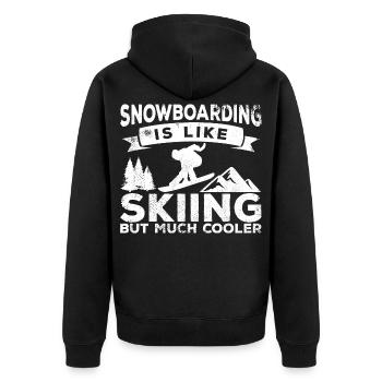 Snowboarding is cooler than skiing - Unisex Premium Organic Zip Hoodie - black - Back - Nico (187cm)