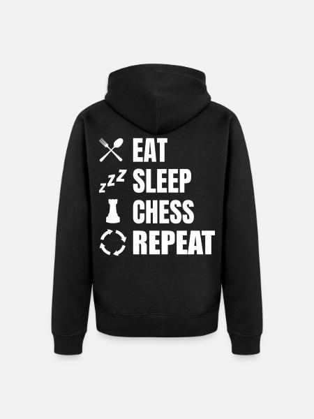 Eat Sleep Chess Repeat - Unisex Premium Organic Zip Hoodie - black