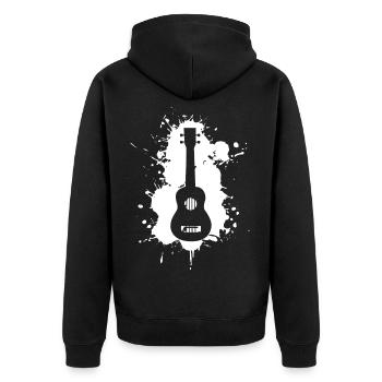 Funny ukulele music - Unisex Premium Organic Zip Hoodie - black - Back - Nico (187cm)