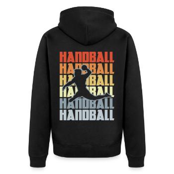 Vintage Handball - Veste à capuche bio Premium Unisexe - noir - Dos - Nico (187cm)