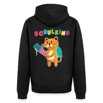 Schulkind Einschulung | Schulanfang ABC-Schütze - Unisex Premium Bio Zip Hoodie - Schwarz - Hinten - Nico (187cm)