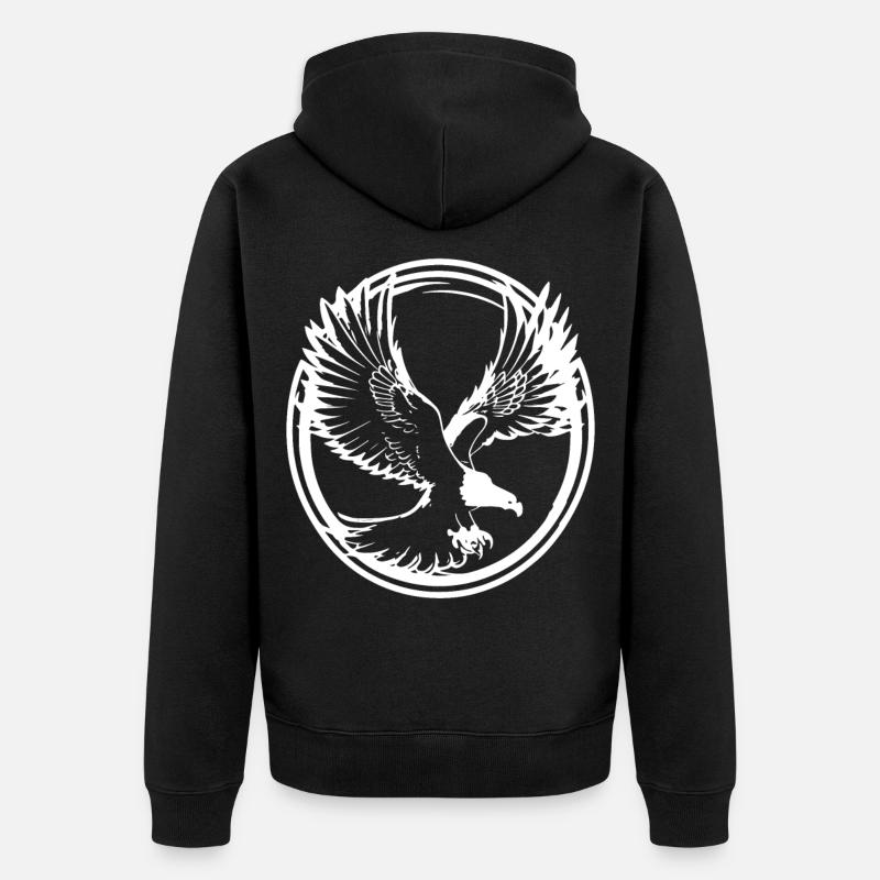 Forte silhouette d’aigle - Veste à capuche bio Premium Unisexe - noir